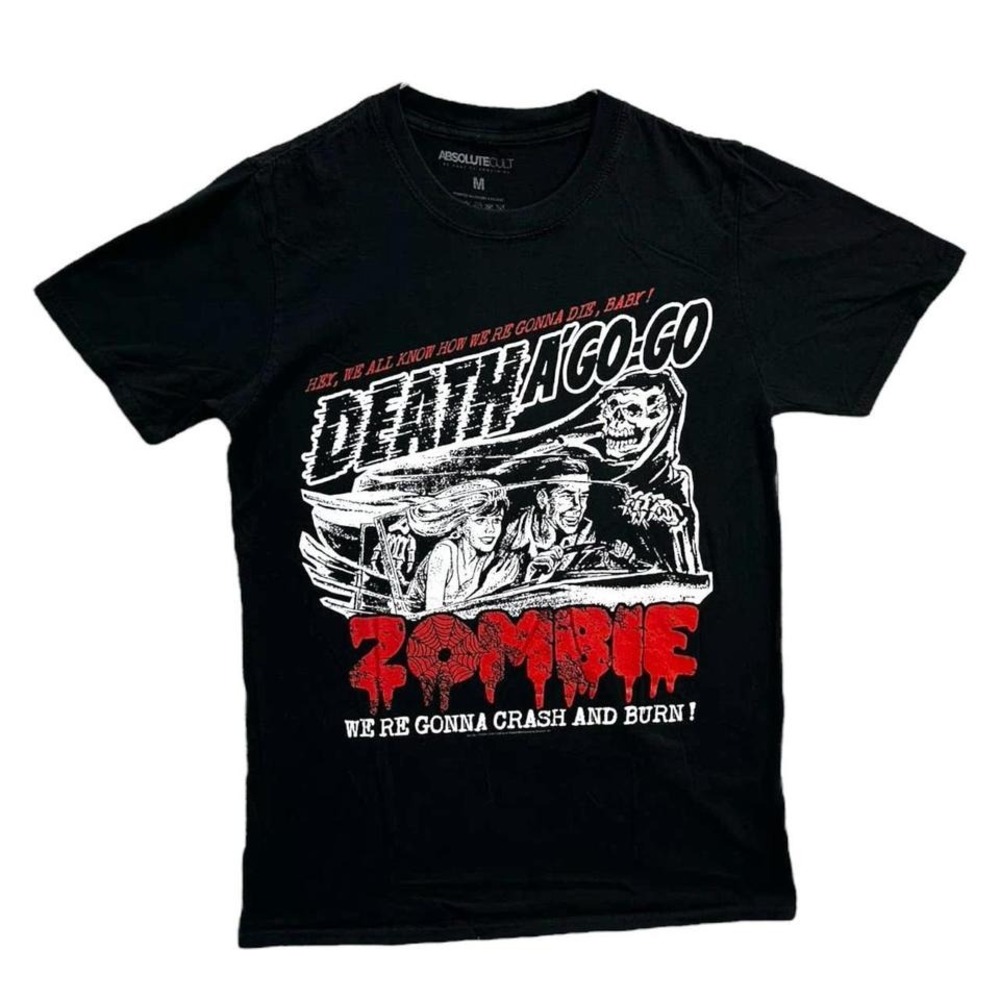 AbsoluteCult Death A Go Go Zombie Graphic Black T-Shirt